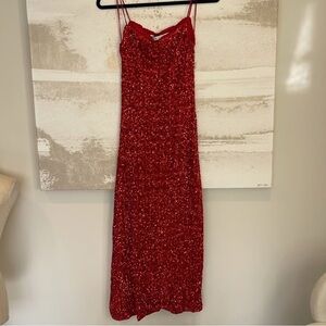 Zara Strapless Red Sequin Dress